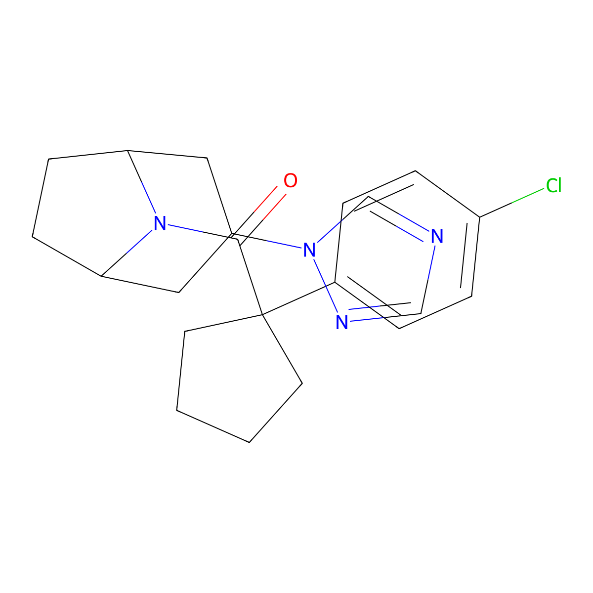 ((1R,5S)-3-(1H-1,2,4-triazol-1-yl)-8-azabicyclo[3.2.1]octan-8-yl)(1-(4-chlorophenyl)cyclopentyl)methanone molecular structure, CAS 2310153-43-4