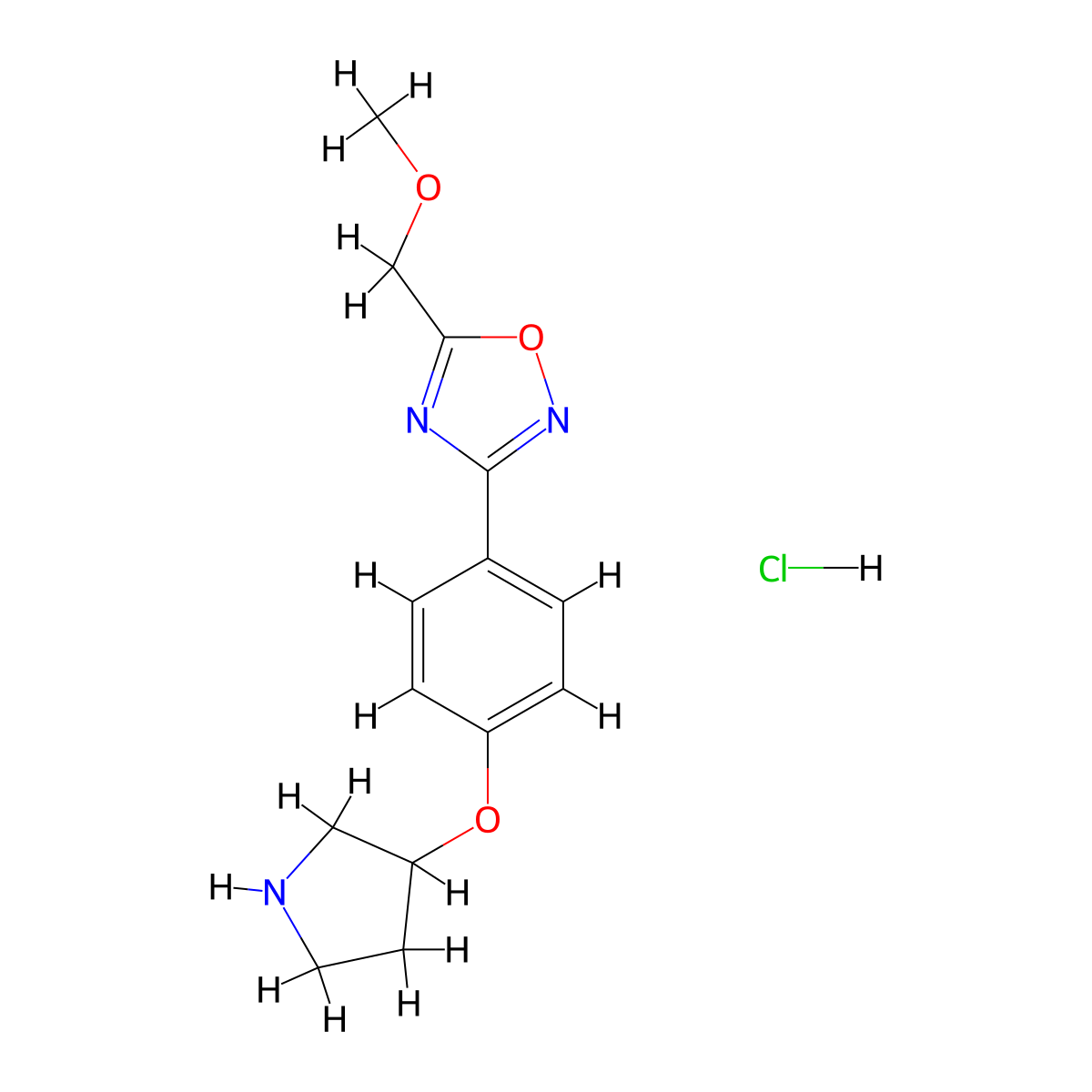 5-(Methoxymethyl)-3-[4-(pyrrolidin-3-yloxy)phenyl]-1,2,4-oxadiazole hydrochloride molecular structure, CAS 2310153-78-5