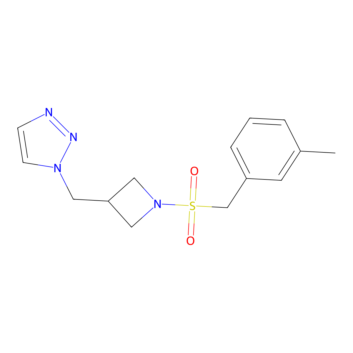 1-({1-[(3-methylphenyl)methanesulfonyl]azetidin-3-yl}methyl)-1H-1,2,3-triazole molecular structure, CAS 2310153-85-4
