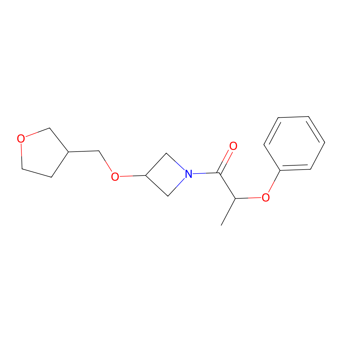 1-{3-[(Oxolan-3-yl)methoxy]azetidin-1-yl}-2-phenoxypropan-1-one molecular structure, CAS 2310153-91-2