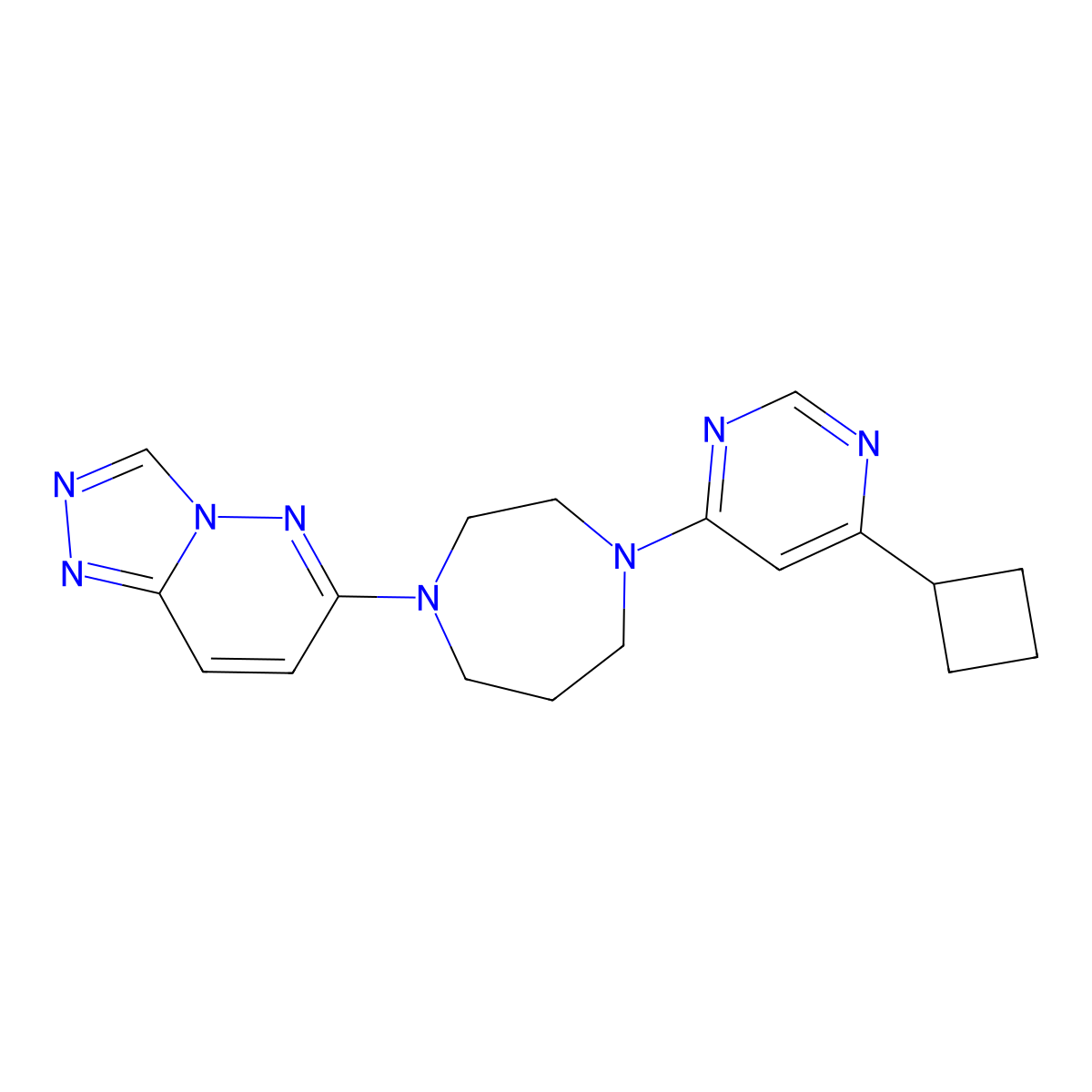 1-(6-Cyclobutylpyrimidin-4-yl)-4-{[1,2,4]triazolo[4,3-b]pyridazin-6-yl}-1,4-diazepane molecular structure, CAS 2310154-08-4