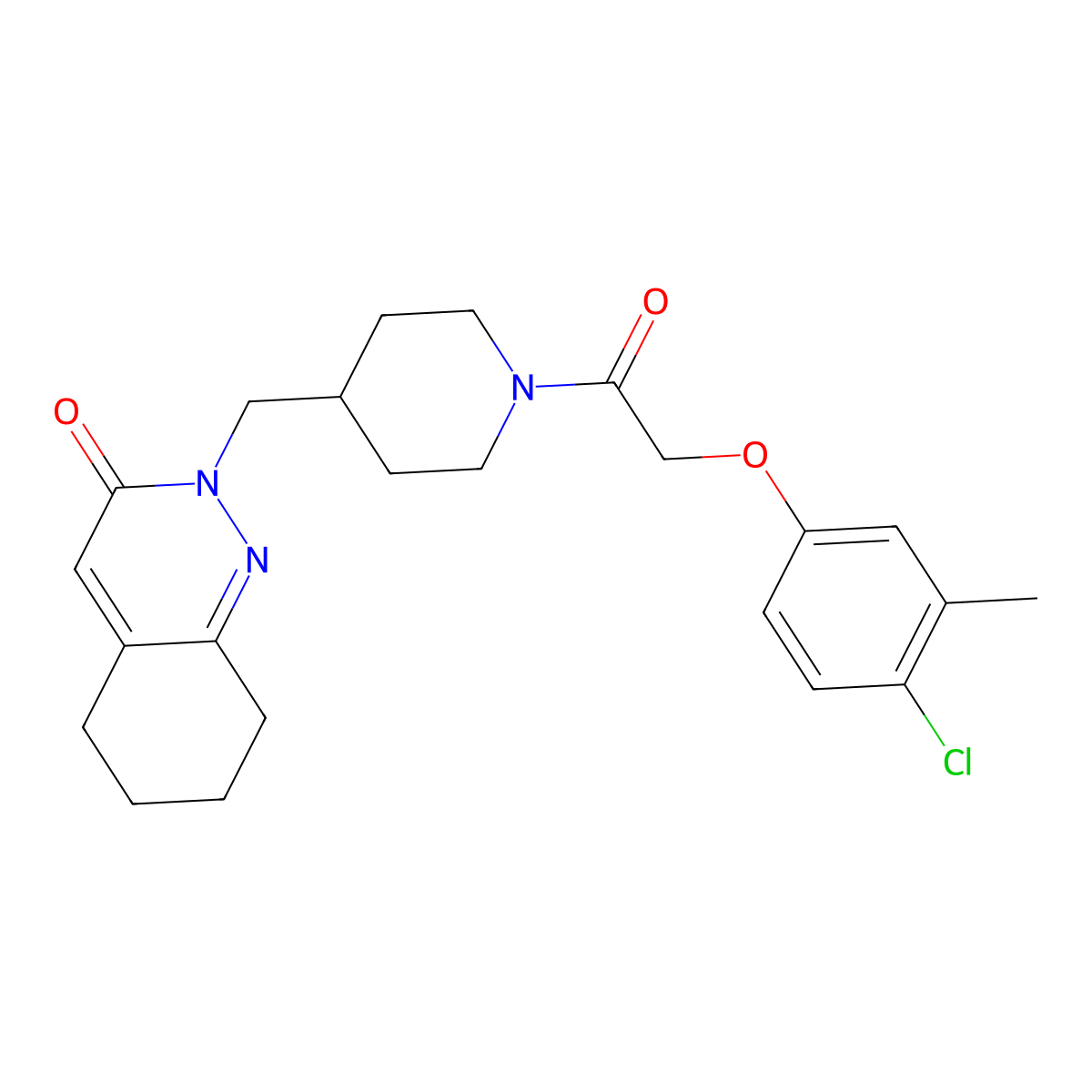 2-({1-[2-(4-Chloro-3-methylphenoxy)acetyl]piperidin-4-yl}methyl)-2,3,5,6,7,8-hexahydrocinnolin-3-one molecular structure, CAS 2310154-22-2