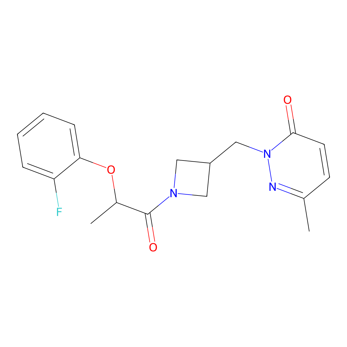 2-({1-[2-(2-Fluorophenoxy)propanoyl]azetidin-3-yl}methyl)-6-methyl-2,3-dihydropyridazin-3-one molecular structure, CAS 2310154-35-7