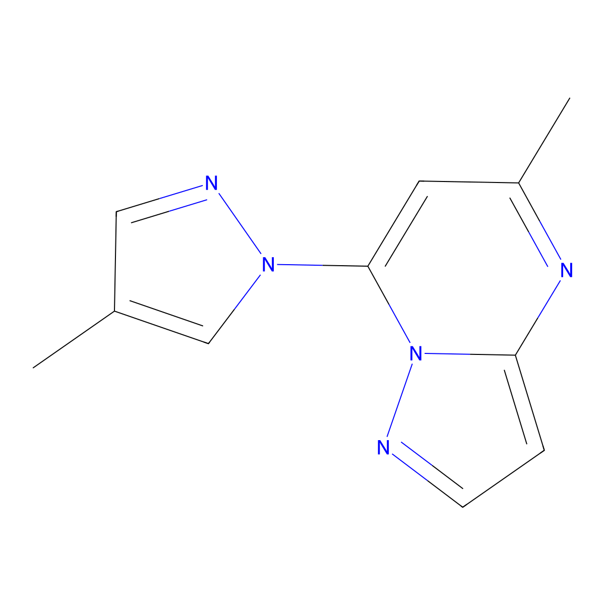 4-methyl-1-{5-methylpyrazolo[1,5-a]pyrimidin-7-yl}-1H-pyrazole molecular structure, CAS 2310154-37-9