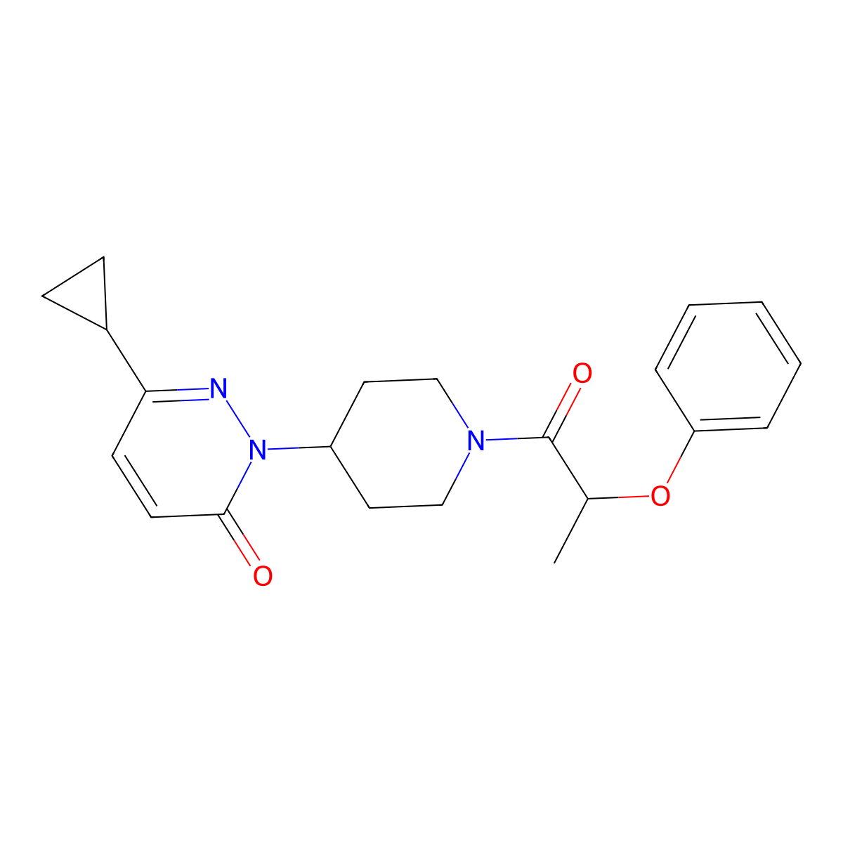 6-Cyclopropyl-2-[1-(2-phenoxypropanoyl)piperidin-4-yl]-2,3-dihydropyridazin-3-one molecular structure, CAS 2310154-57-3