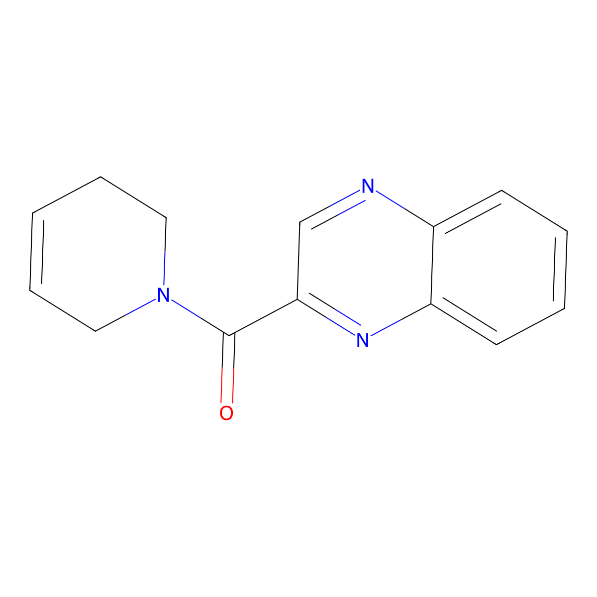 2-(1,2,3,6-Tetrahydropyridine-1-carbonyl)quinoxaline molecular structure, CAS 2310155-92-9