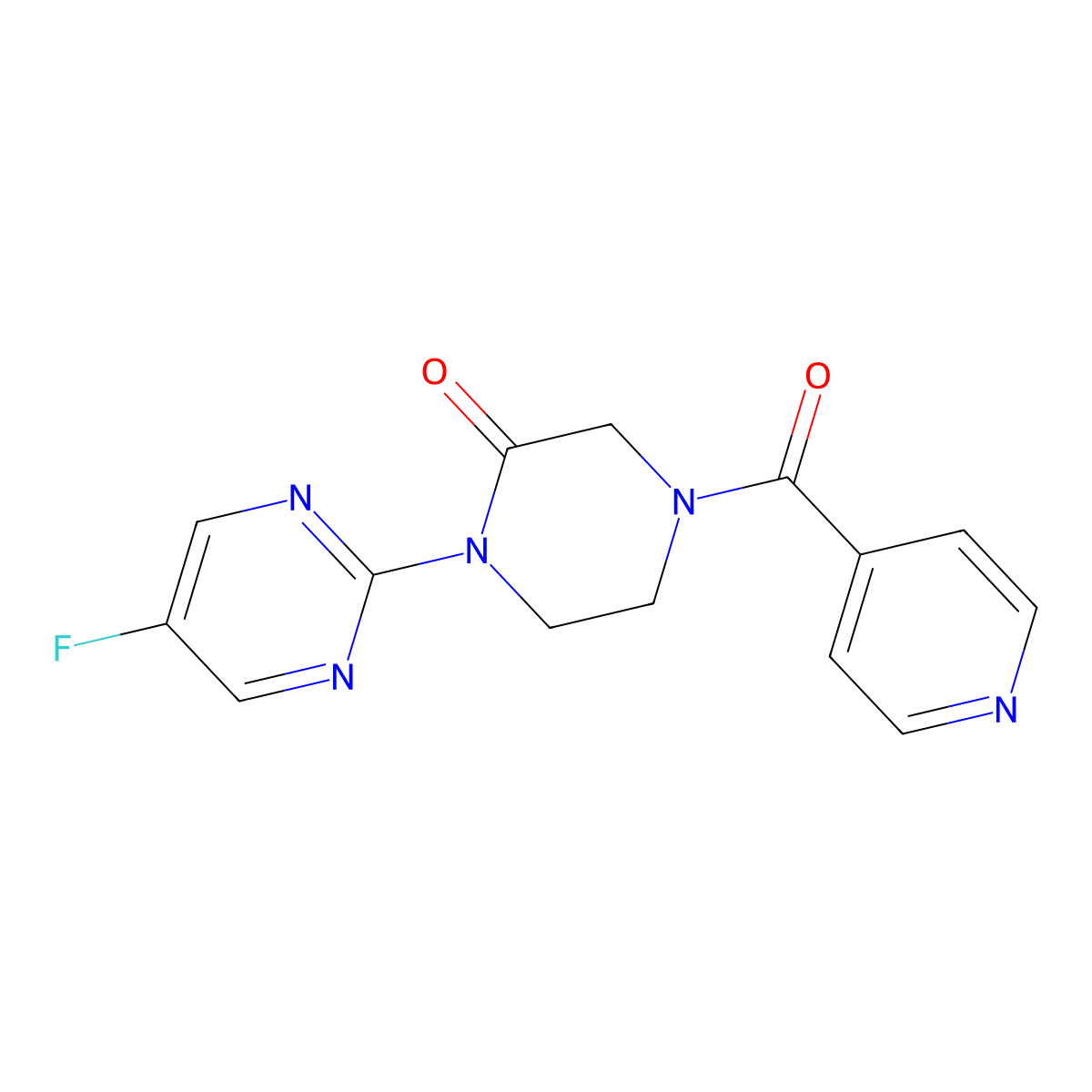 1-(5-Fluoropyrimidin-2-yl)-4-(pyridine-4-carbonyl)piperazin-2-one molecular structure, CAS 2310156-28-4