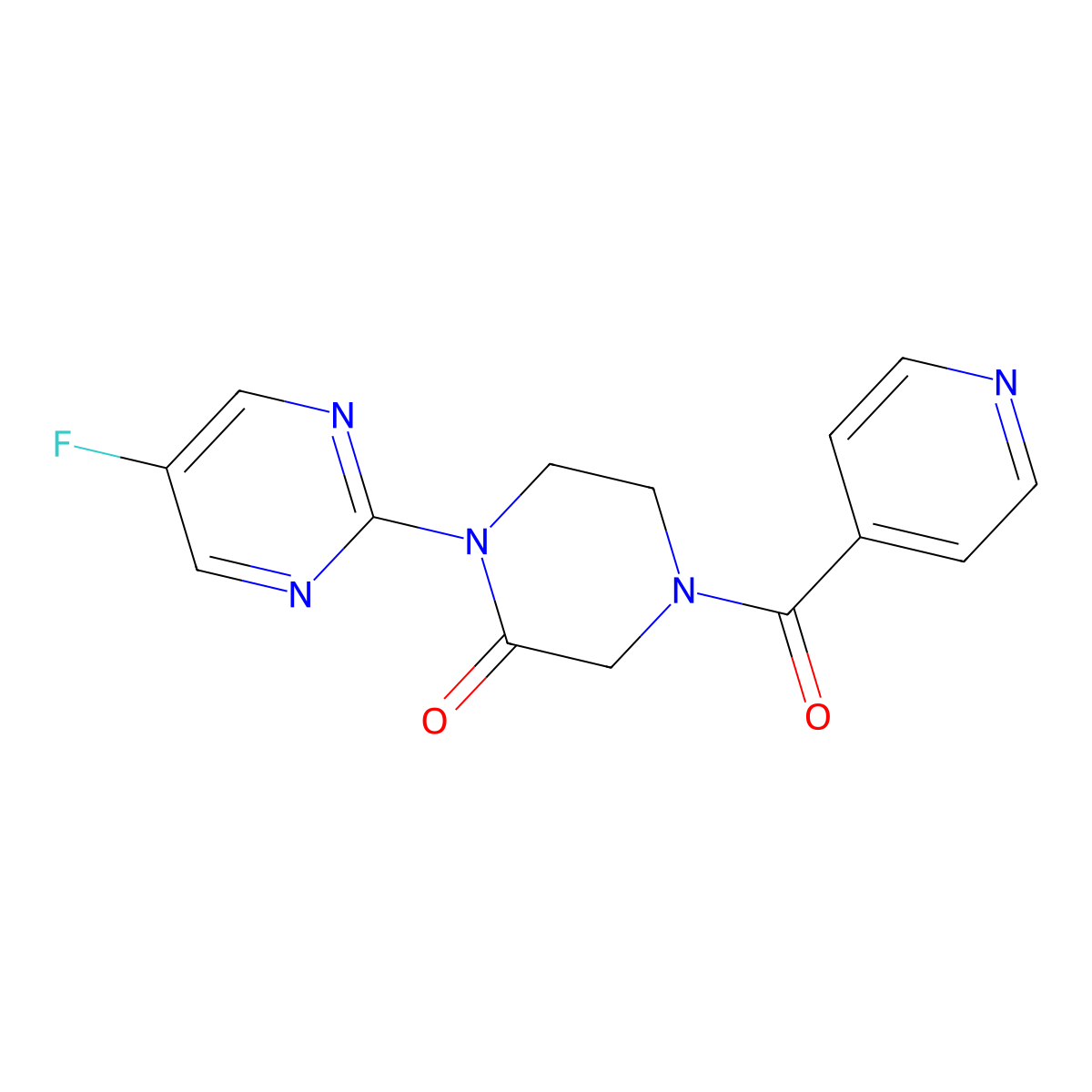 1-(5-Fluoropyrimidin-2-yl)-4-(pyridine-4-carbonyl)piperazin-2-one molecular structure, CAS 2310156-28-4