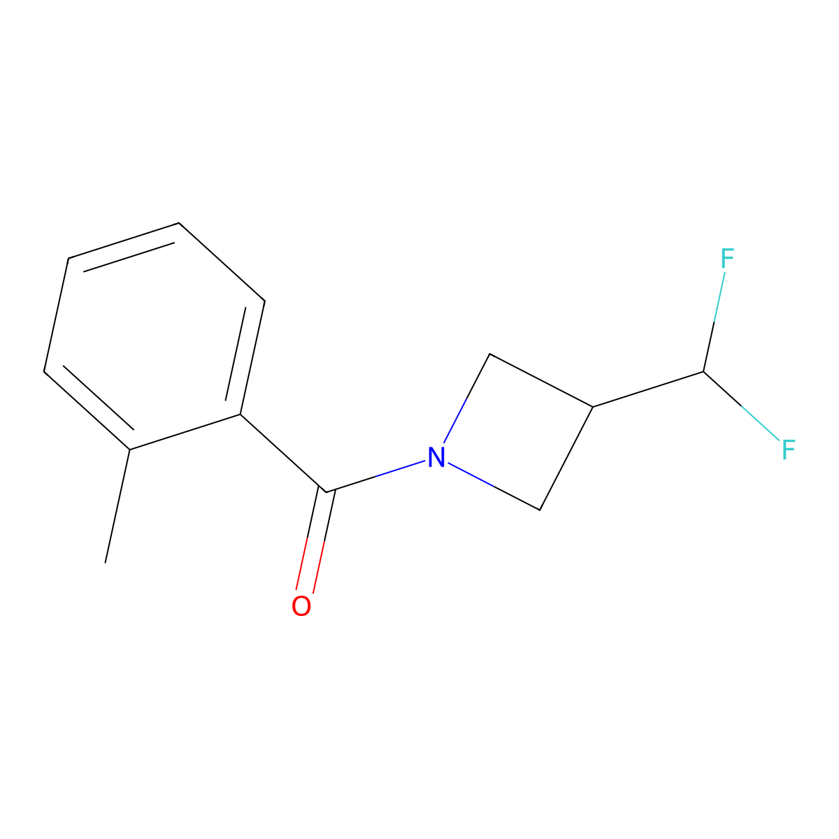 (3-(Difluoromethyl)azetidin-1-yl)(o-tolyl)methanone molecular structure, CAS 2310156-48-8