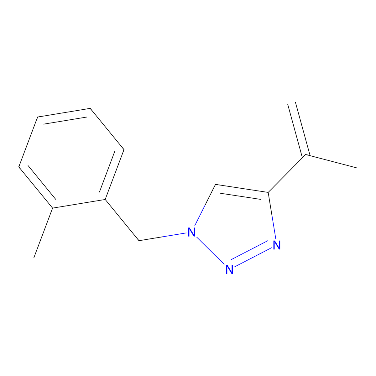 1-[(2-methylphenyl)methyl]-4-(prop-1-en-2-yl)-1H-1,2,3-triazole molecular structure, CAS 2310156-56-8