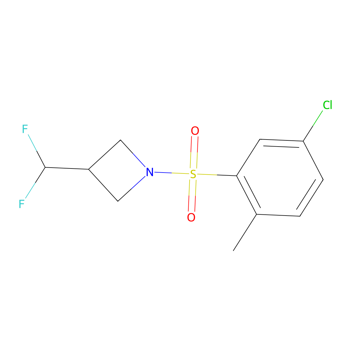 1-(5-Chloro-2-methylbenzenesulfonyl)-3-(difluoromethyl)azetidine molecular structure, CAS 2310156-76-2