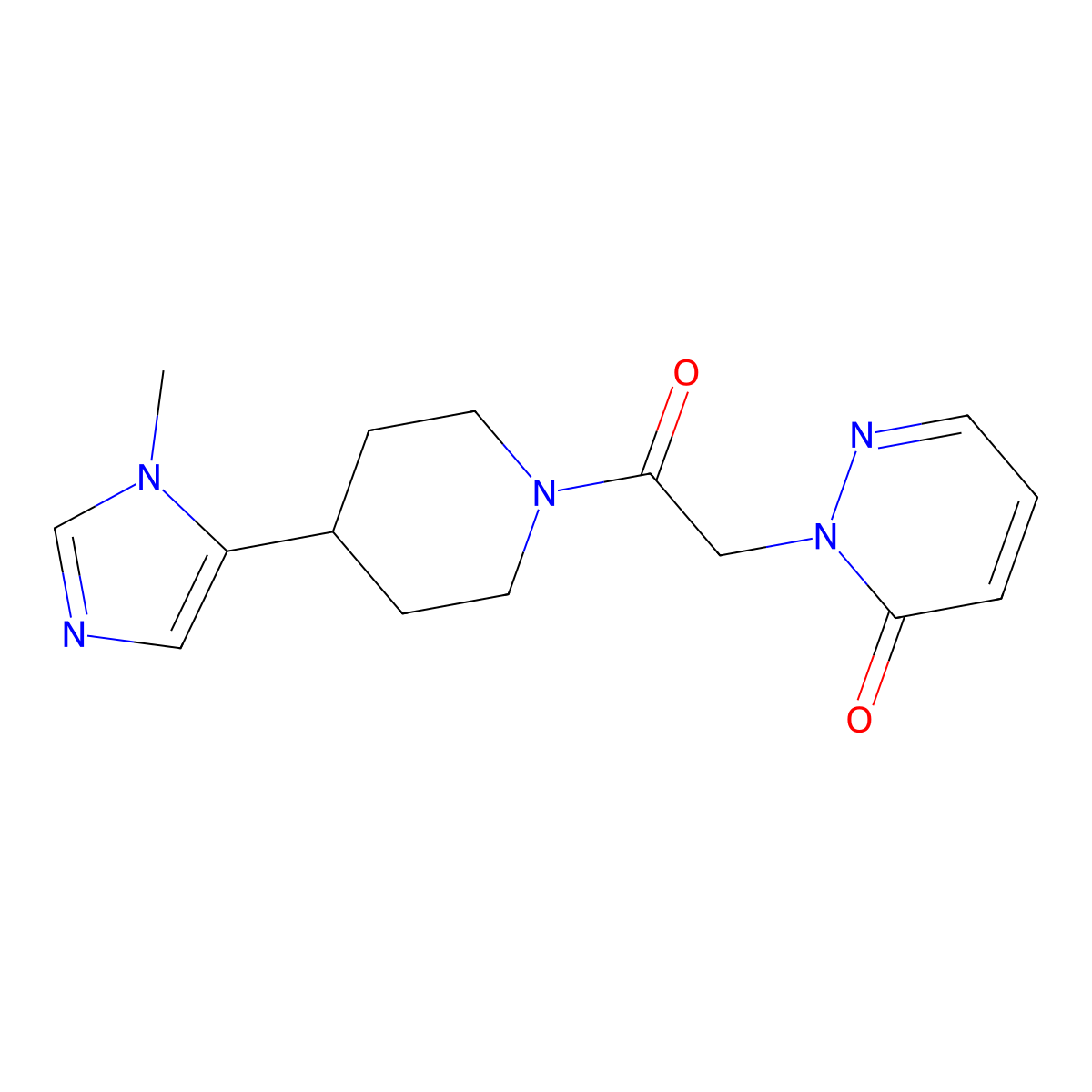 2-{2-[4-(1-methyl-1H-imidazol-5-yl)piperidin-1-yl]-2-oxoethyl}-2,3-dihydropyridazin-3-one molecular structure, CAS 2310157-09-4