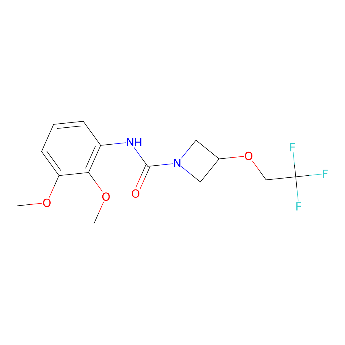 N-(2,3-dimethoxyphenyl)-3-(2,2,2-trifluoroethoxy)azetidine-1-carboxamide molecular structure, CAS 2310157-27-6