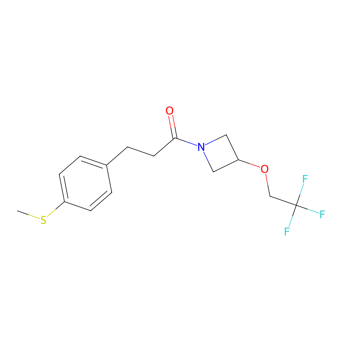 3-(4-(Methylthio)phenyl)-1-(3-(2,2,2-trifluoroethoxy)azetidin-1-yl)propan-1-one molecular structure, CAS 2310157-53-8