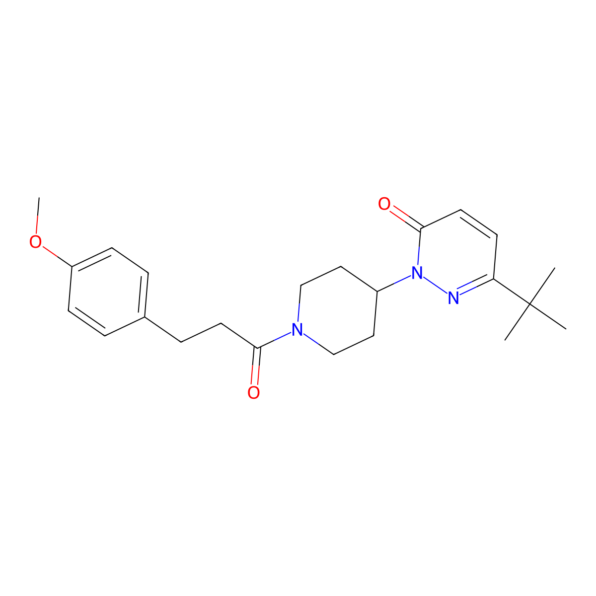 6-Tert-butyl-2-{1-[3-(4-methoxyphenyl)propanoyl]piperidin-4-yl}-2,3-dihydropyridazin-3-one molecular structure, CAS 2310157-98-1