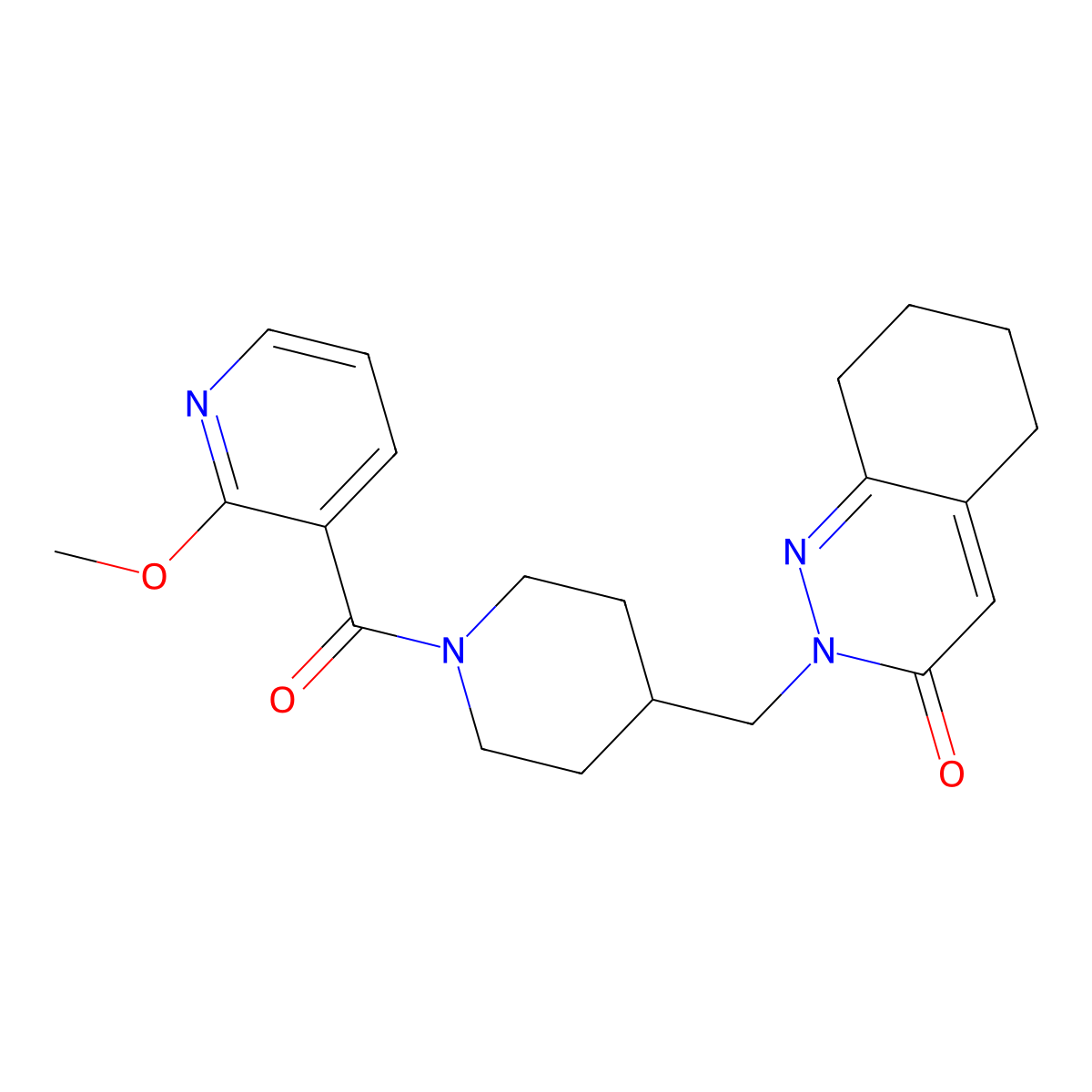 2-{[1-(2-Methoxypyridine-3-carbonyl)piperidin-4-yl]methyl}-2,3,5,6,7,8-hexahydrocinnolin-3-one molecular structure, CAS 2310158-07-5