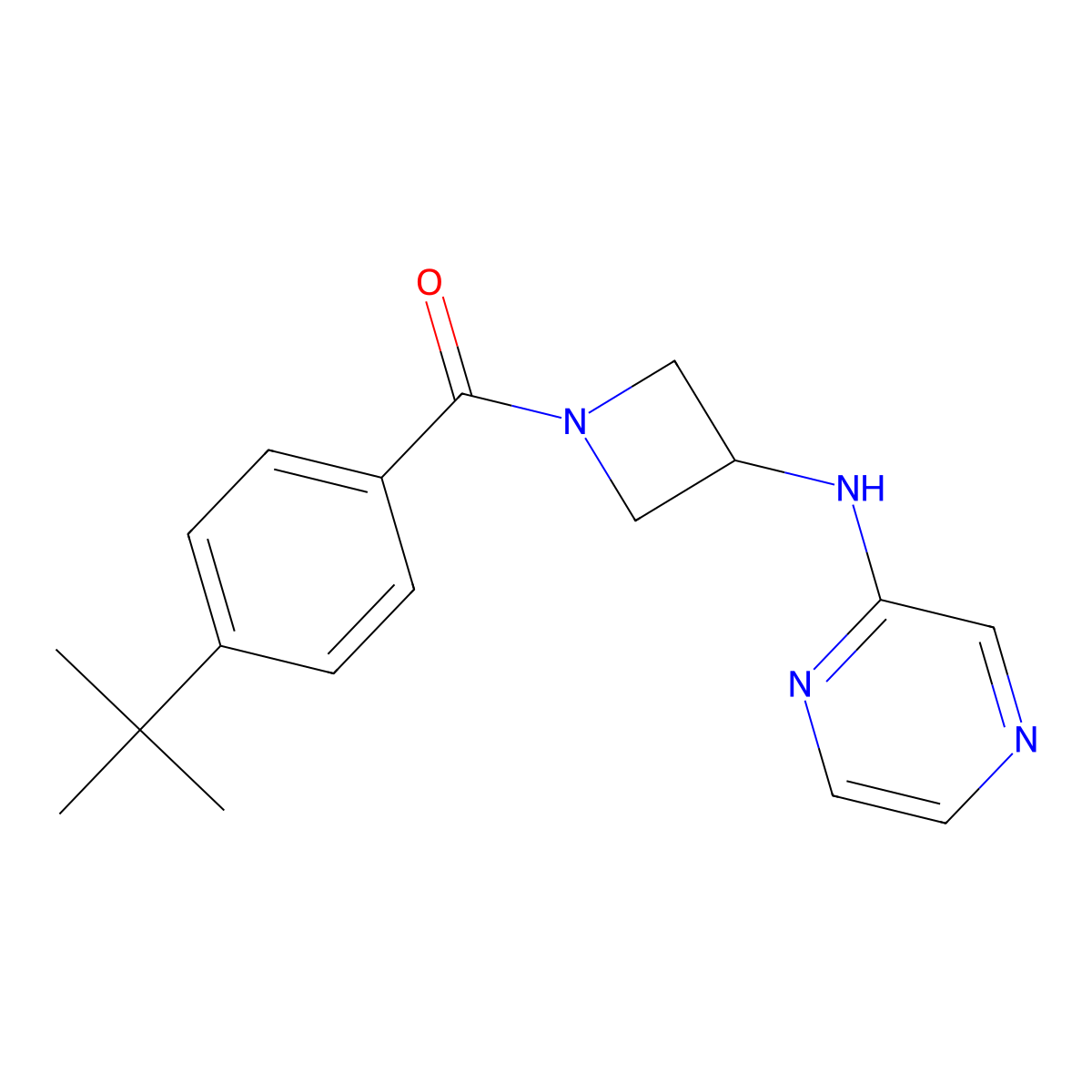 N-[1-(4-tert-butylbenzoyl)azetidin-3-yl]pyrazin-2-amine molecular structure, CAS 2310158-10-0