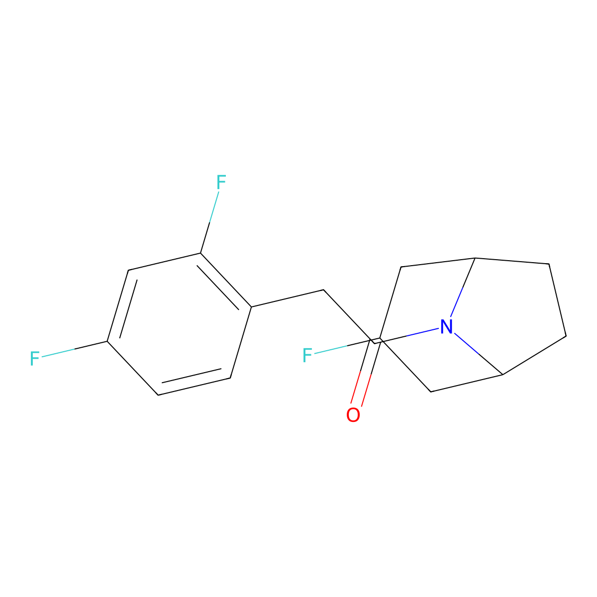 2-(2,4-Difluorophenyl)-1-{3-fluoro-8-azabicyclo[3.2.1]octan-8-yl}ethan-1-one molecular structure, CAS 2310158-12-2