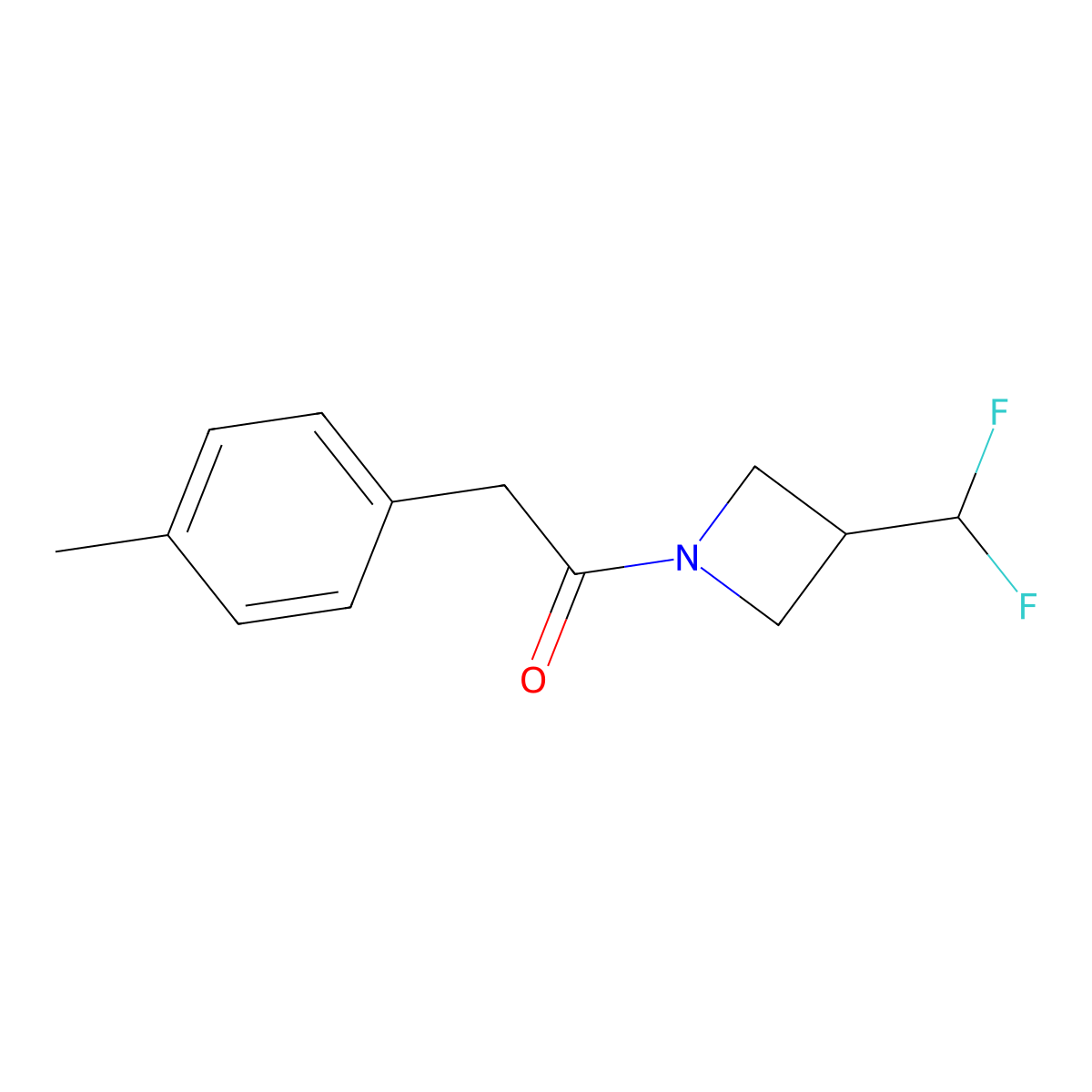1-(3-(Difluoromethyl)azetidin-1-yl)-2-(p-tolyl)ethanone molecular structure, CAS 2310158-27-9