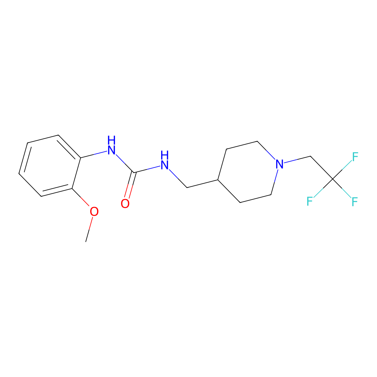 1-(2-Methoxyphenyl)-3-{[1-(2,2,2-trifluoroethyl)piperidin-4-yl]methyl}urea molecular structure, CAS 2310158-40-6