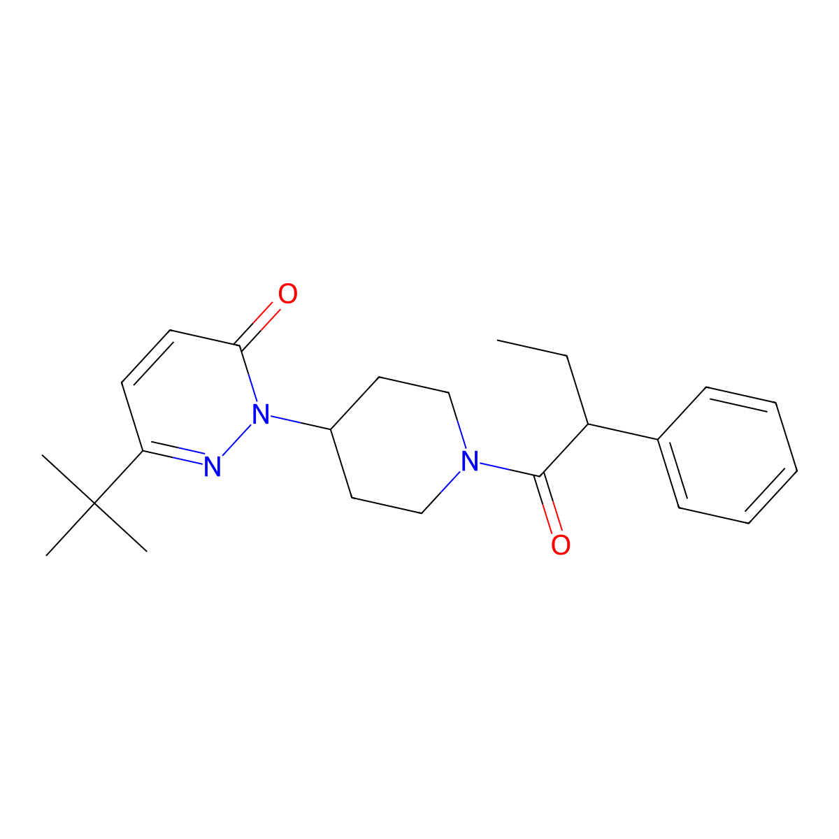 6-Tert-butyl-2-[1-(2-phenylbutanoyl)piperidin-4-yl]-2,3-dihydropyridazin-3-one molecular structure, CAS 2310158-57-5