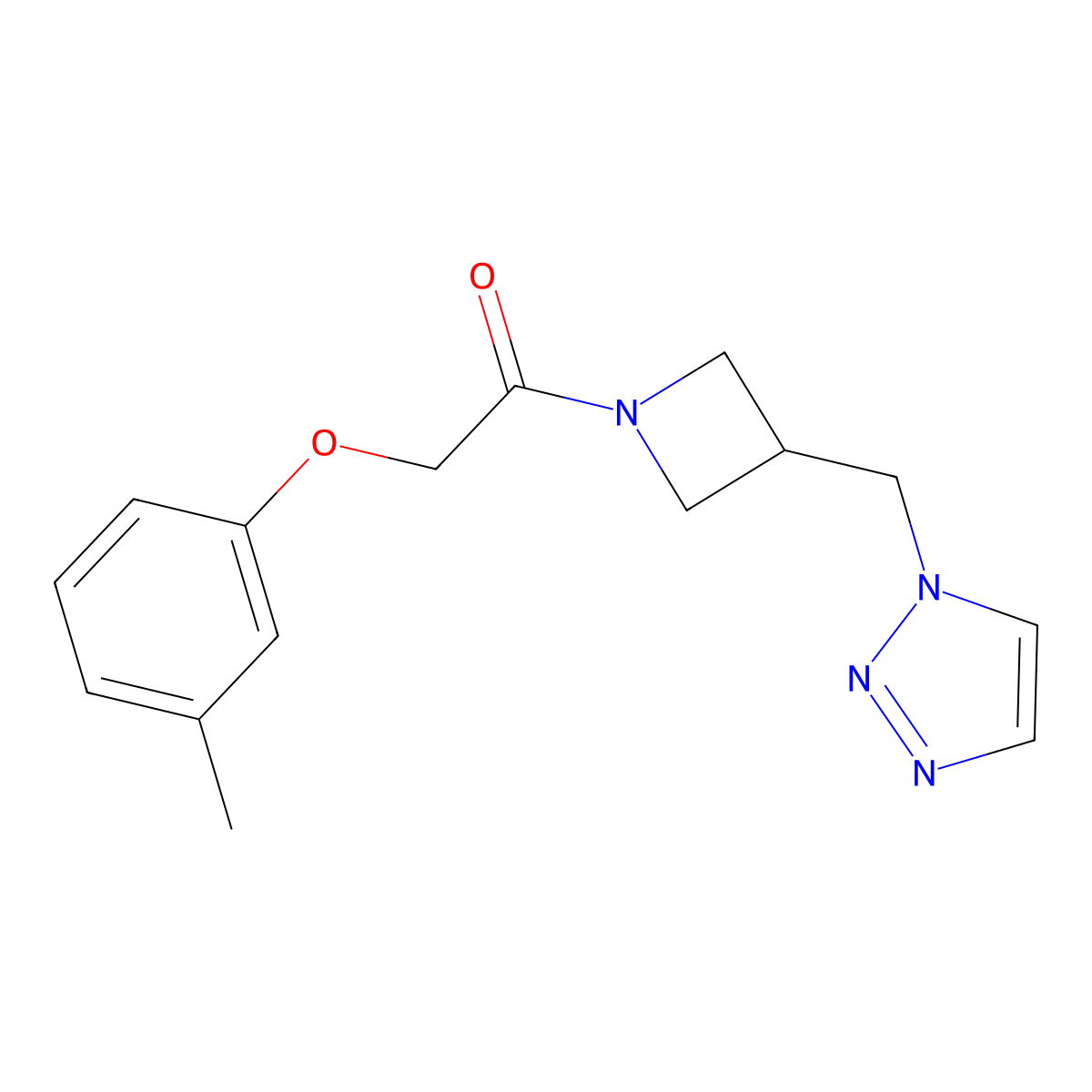 2-(3-methylphenoxy)-1-{3-[(1H-1,2,3-triazol-1-yl)methyl]azetidin-1-yl}ethan-1-one molecular structure, CAS 2310158-85-9