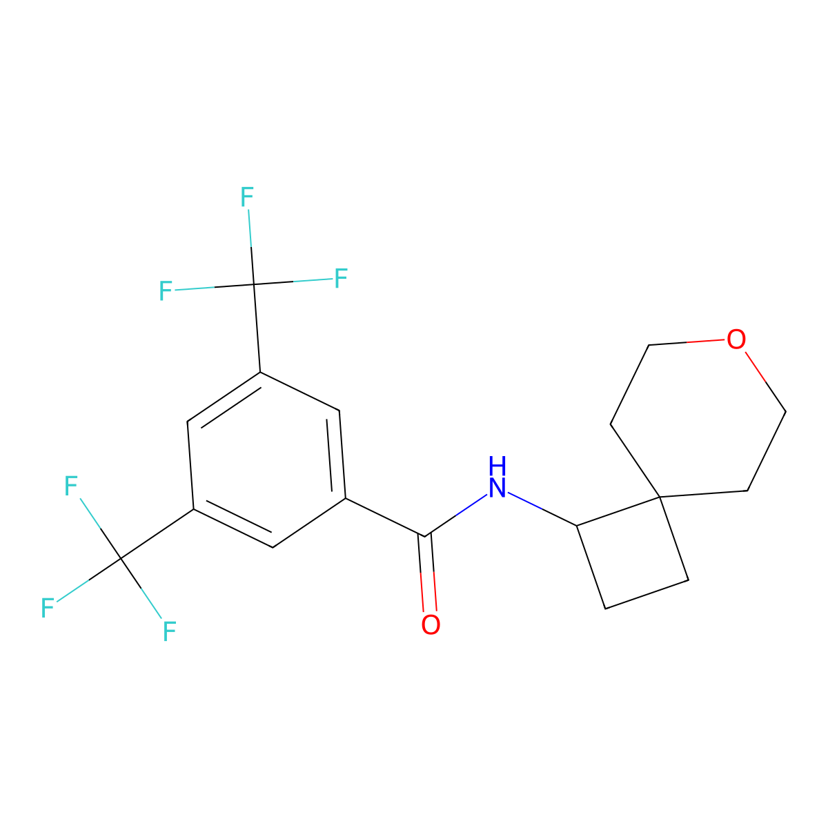 N-{7-oxaspiro[3.5]nonan-1-yl}-3,5-bis(trifluoromethyl)benzamide molecular structure, CAS 2310158-88-2