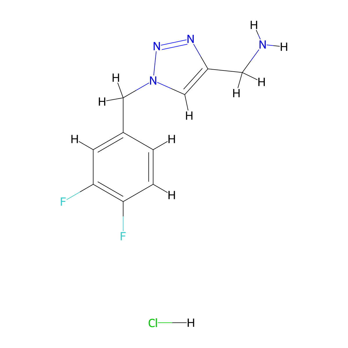 {1-[(3,4-difluorophenyl)methyl]-1H-1,2,3-triazol-4-yl}methanamine hydrochloride molecular structure, CAS 2310159-01-2