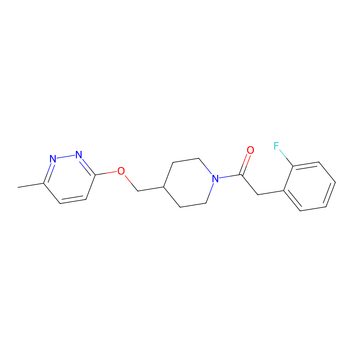 2-(2-Fluorophenyl)-1-(4-{[(6-methylpyridazin-3-yl)oxy]methyl}piperidin-1-yl)ethan-1-one molecular structure, CAS 2310159-24-9
