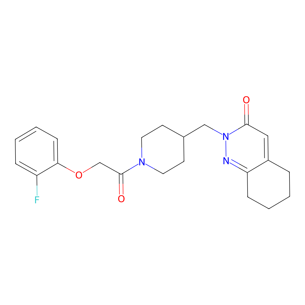 2-({1-[2-(2-Fluorophenoxy)acetyl]piperidin-4-yl}methyl)-2,3,5,6,7,8-hexahydrocinnolin-3-one molecular structure, CAS 2310159-28-3