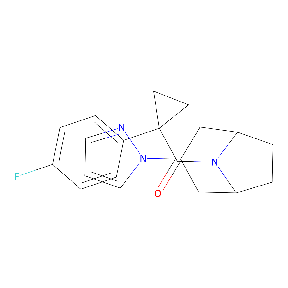 8-[1-(4-fluorophenyl)cyclopropanecarbonyl]-3-(1H-pyrazol-1-yl)-8-azabicyclo[3.2.1]octane molecular structure, CAS 2310159-41-0