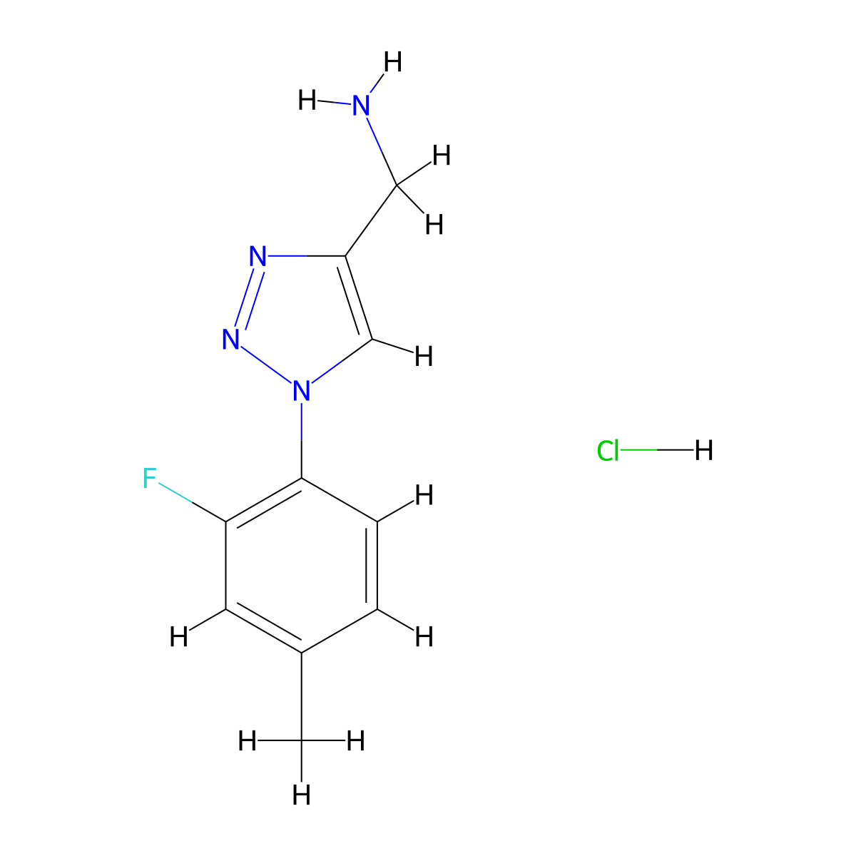 [1-(2-fluoro-4-methylphenyl)-1H-1,2,3-triazol-4-yl]methanamine hydrochloride molecular structure, CAS 2310160-00-8