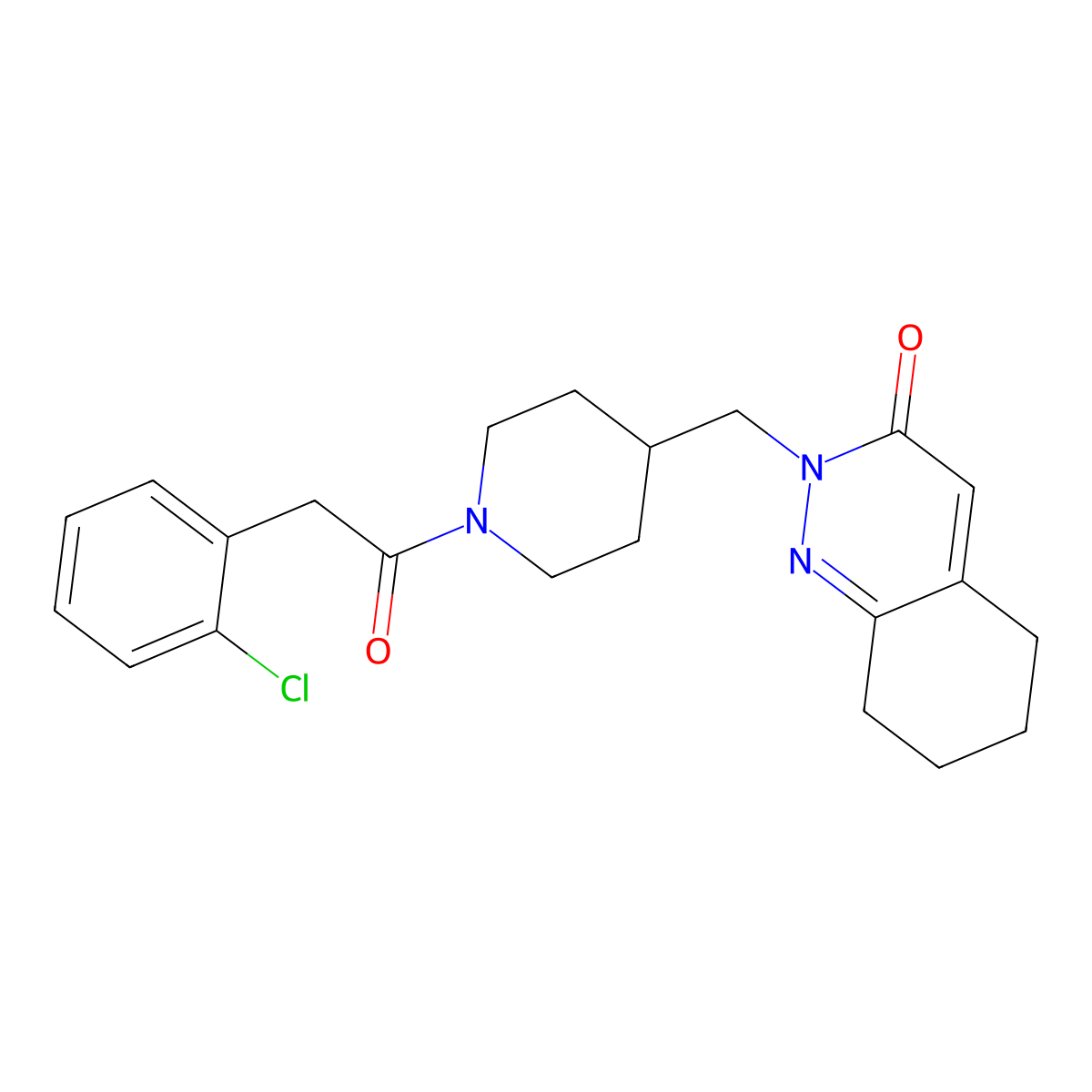 2-({1-[2-(2-Chlorophenyl)acetyl]piperidin-4-yl}methyl)-2,3,5,6,7,8-hexahydrocinnolin-3-one molecular structure, CAS 2310160-22-4