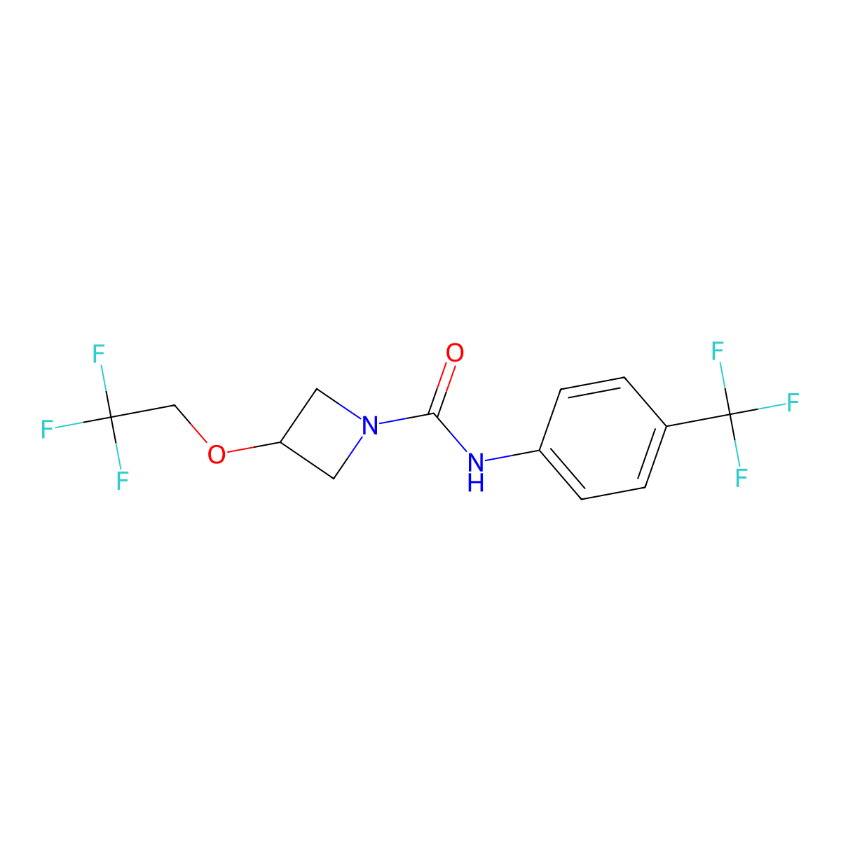 3-(2,2,2-trifluoroethoxy)-N-[4-(trifluoromethyl)phenyl]azetidine-1-carboxamide molecular structure, CAS 2310160-62-2