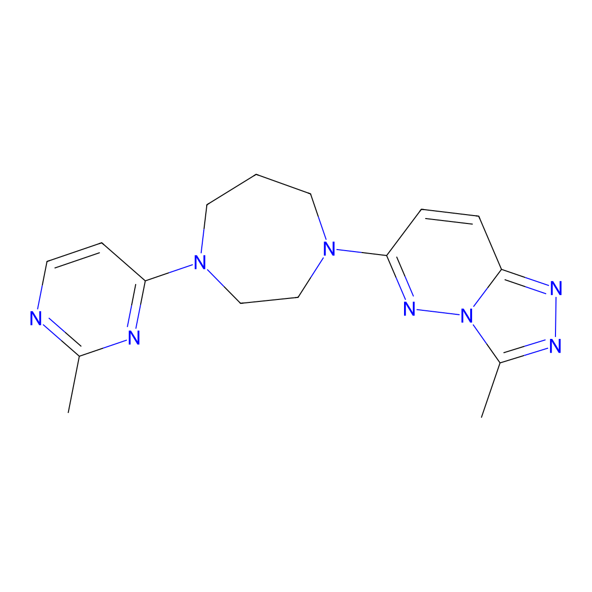 1-{3-Methyl-[1,2,4]triazolo[4,3-b]pyridazin-6-yl}-4-(2-methylpyrimidin-4-yl)-1,4-diazepane molecular structure, CAS 2310160-85-9