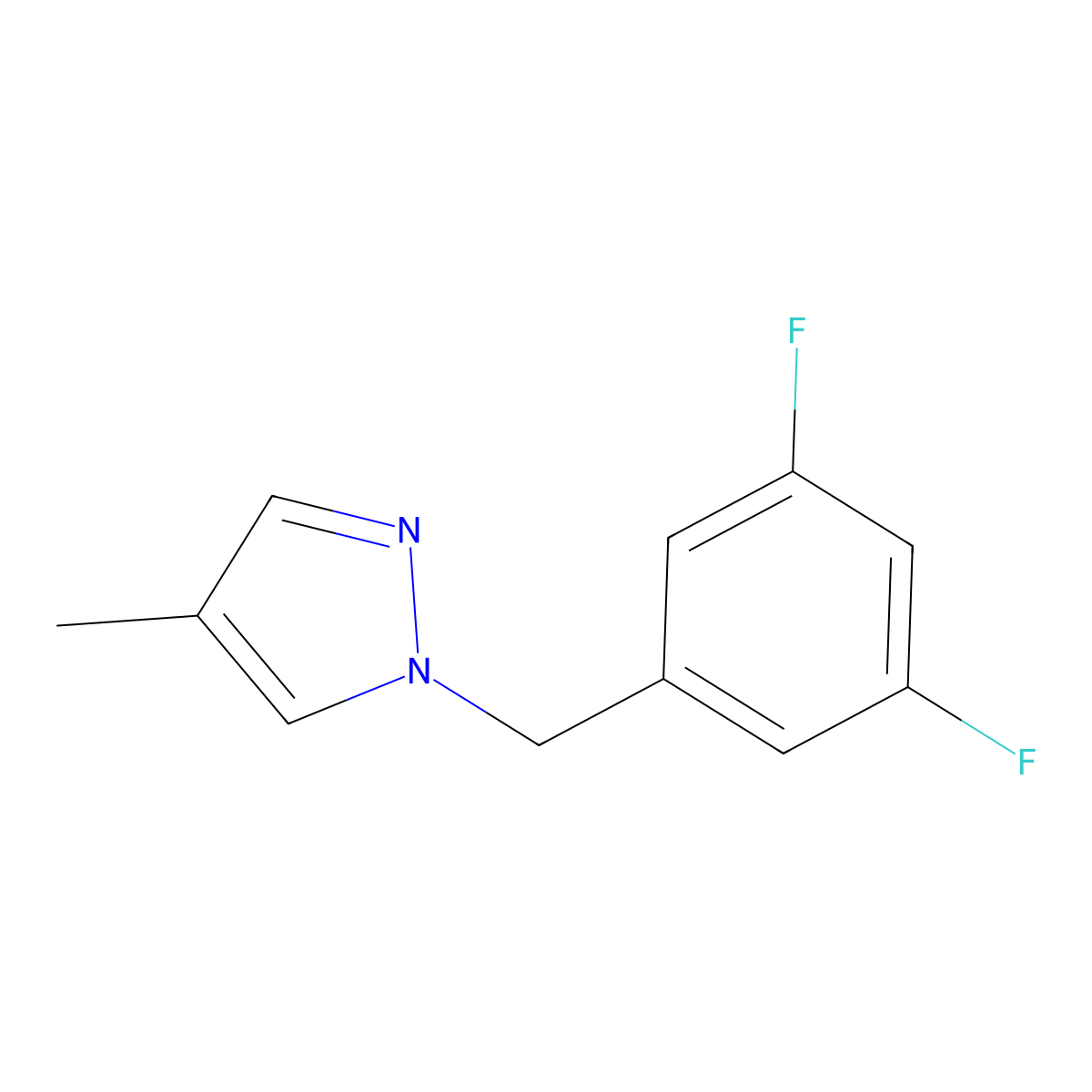 1-[(3,5-difluorophenyl)methyl]-4-methyl-1H-pyrazole molecular structure, CAS 2310161-02-3