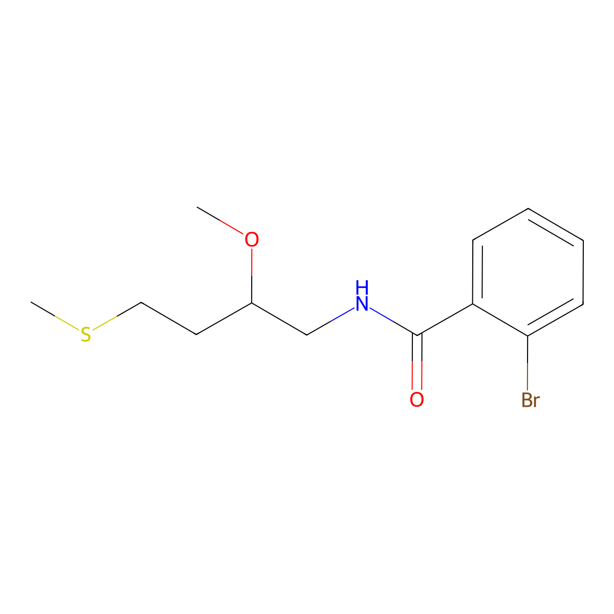 2-bromo-N-[2-methoxy-4-(methylsulfanyl)butyl]benzamide molecular structure, CAS 2310199-20-1