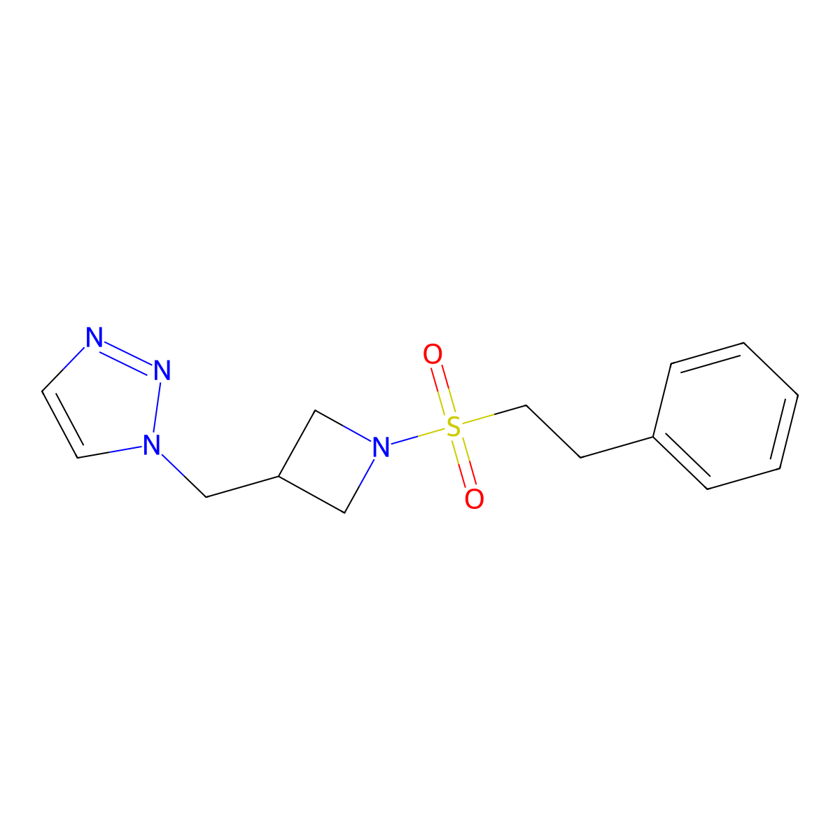1-{[1-(2-phenylethanesulfonyl)azetidin-3-yl]methyl}-1H-1,2,3-triazole molecular structure, CAS 2310205-14-0