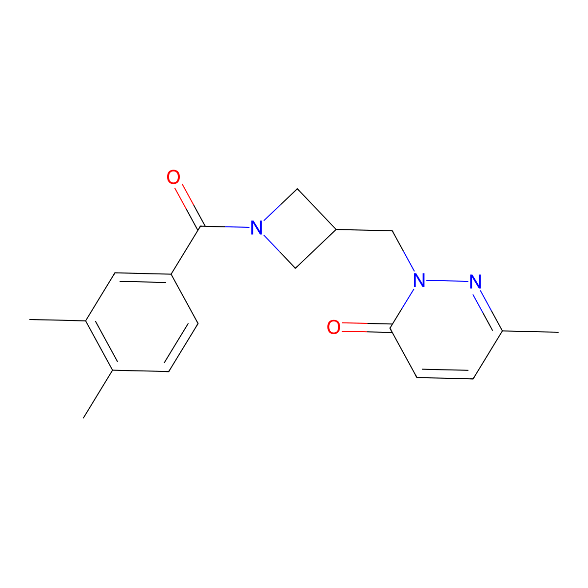 2-{[1-(3,4-Dimethylbenzoyl)azetidin-3-yl]methyl}-6-methyl-2,3-dihydropyridazin-3-one molecular structure, CAS 2310205-29-7
