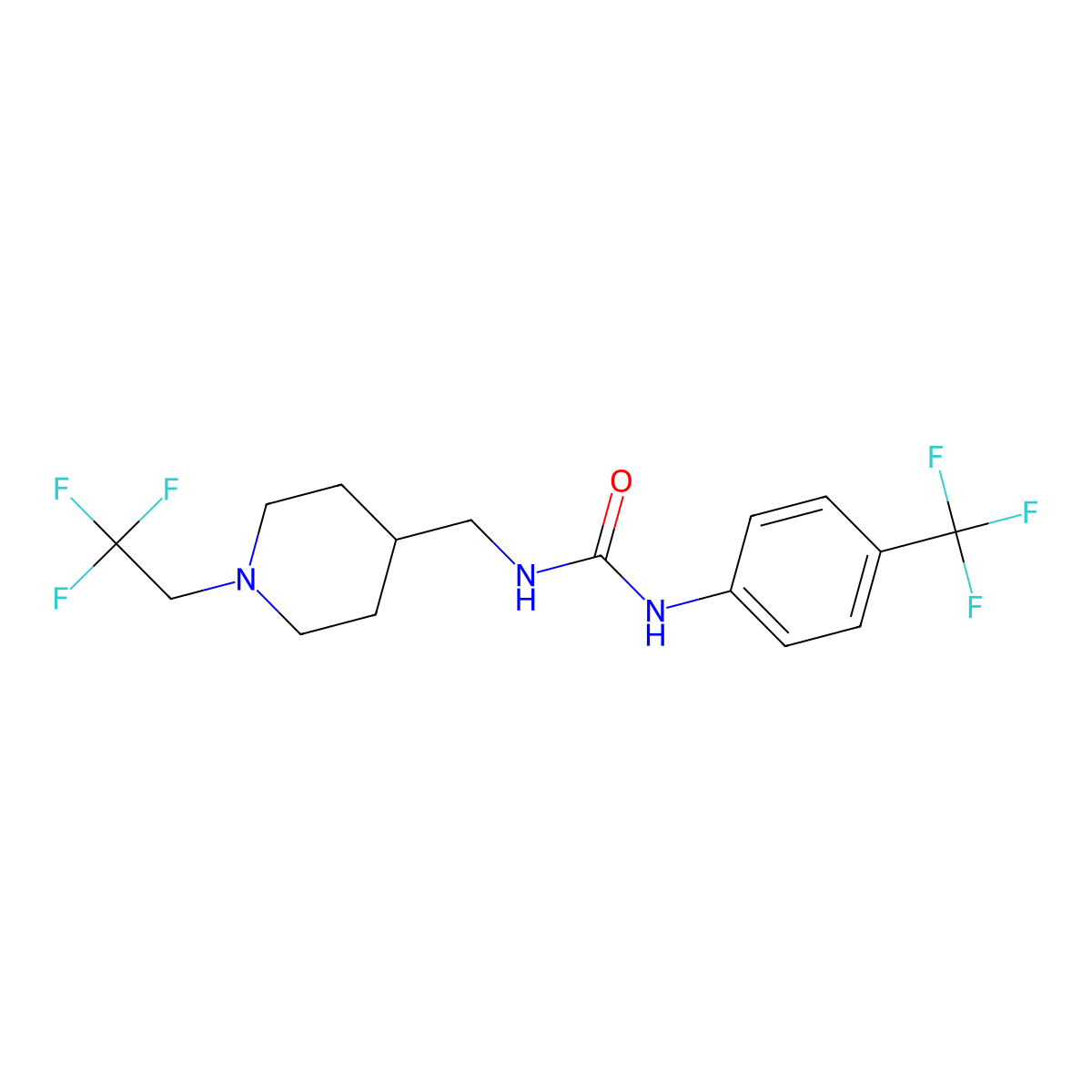 3-{[1-(2,2,2-Trifluoroethyl)piperidin-4-yl]methyl}-1-[4-(trifluoromethyl)phenyl]urea molecular structure, CAS 2310205-47-9