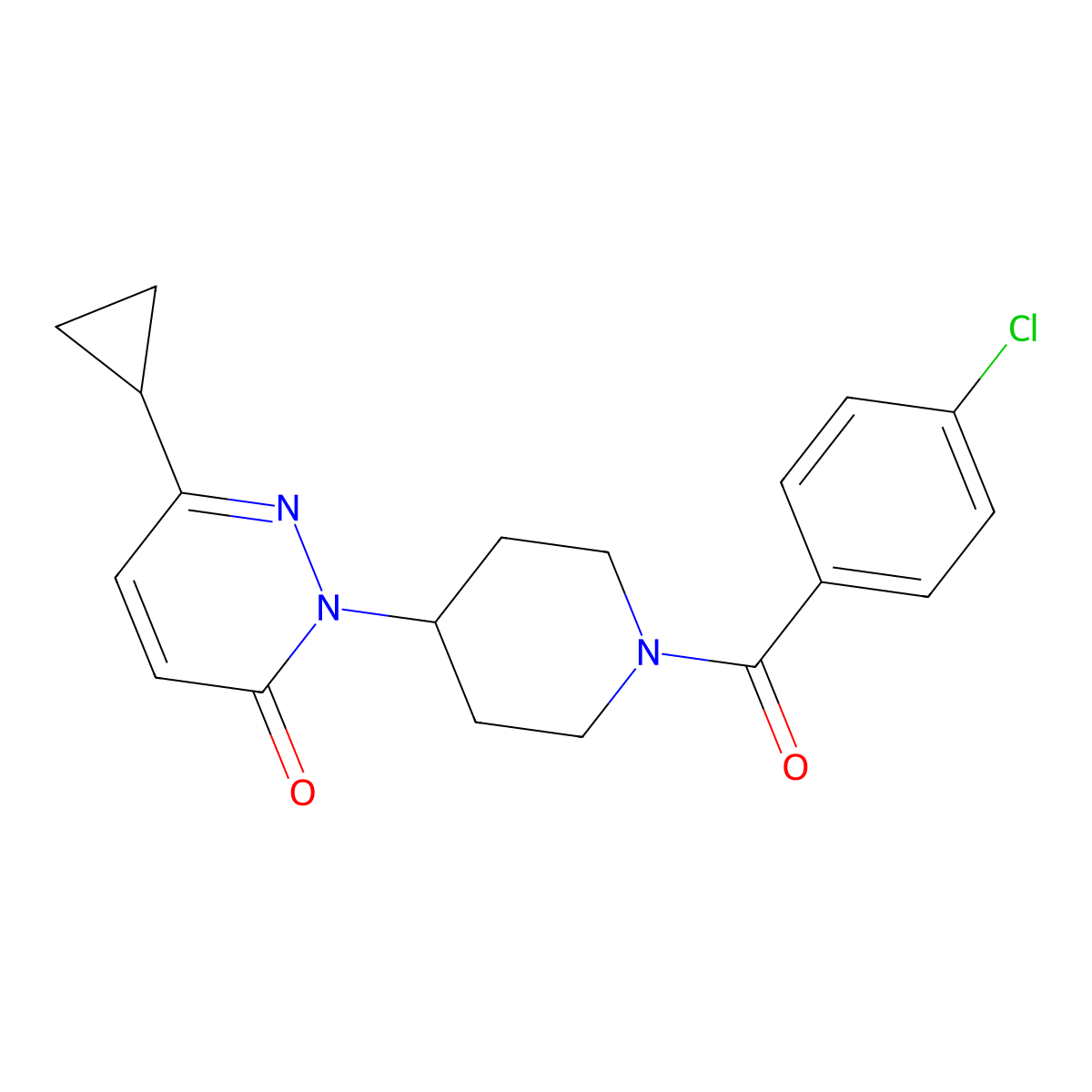 2-[1-(4-Chlorobenzoyl)piperidin-4-yl]-6-cyclopropyl-2,3-dihydropyridazin-3-one molecular structure, CAS 2310205-48-0