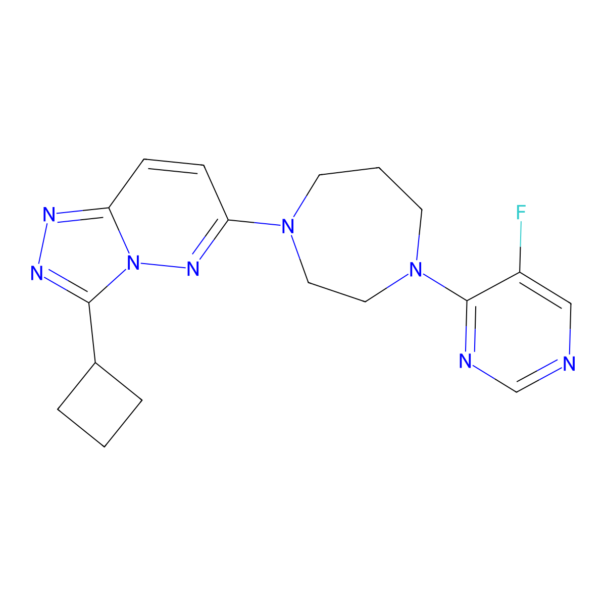 1-{3-Cyclobutyl-[1,2,4]triazolo[4,3-b]pyridazin-6-yl}-4-(5-fluoropyrimidin-4-yl)-1,4-diazepane molecular structure, CAS 2310205-52-6