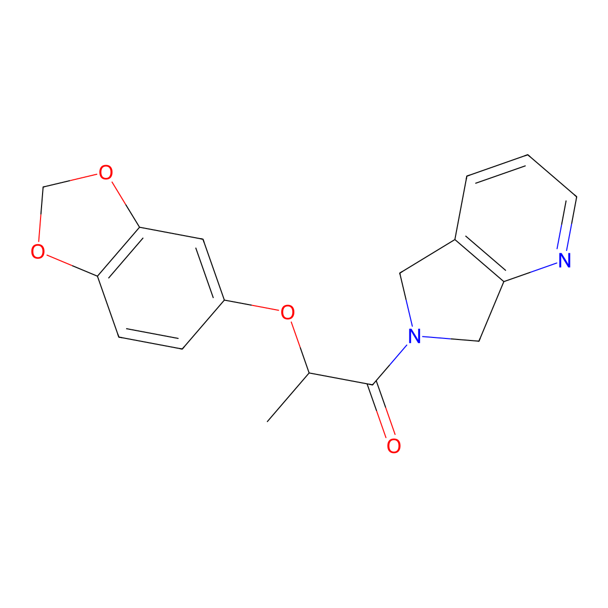 2-(benzo[d][1,3]dioxol-5-yloxy)-1-(5H-pyrrolo[3,4-b]pyridin-6(7H)-yl)propan-1-one molecular structure, CAS 2310205-90-2