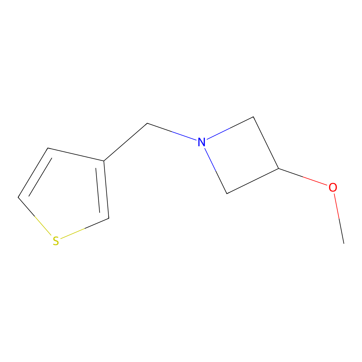3-Methoxy-1-(thiophen-3-ylmethyl)azetidine molecular structure, CAS 2310206-00-7