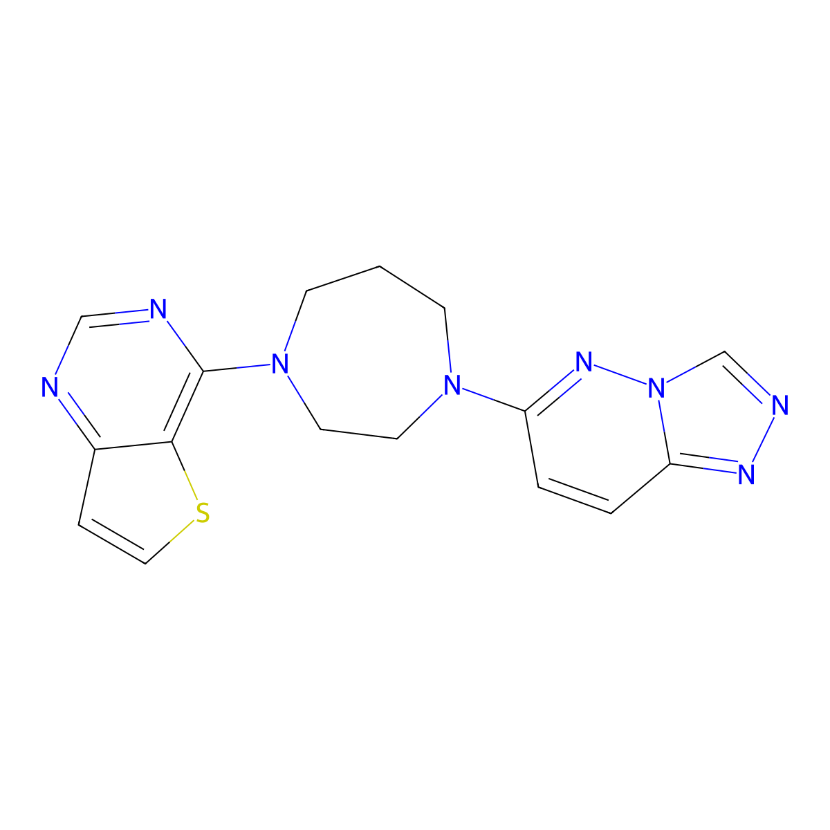 1-{Thieno[3,2-d]pyrimidin-4-yl}-4-{[1,2,4]triazolo[4,3-b]pyridazin-6-yl}-1,4-diazepane molecular structure, CAS 2310206-25-6