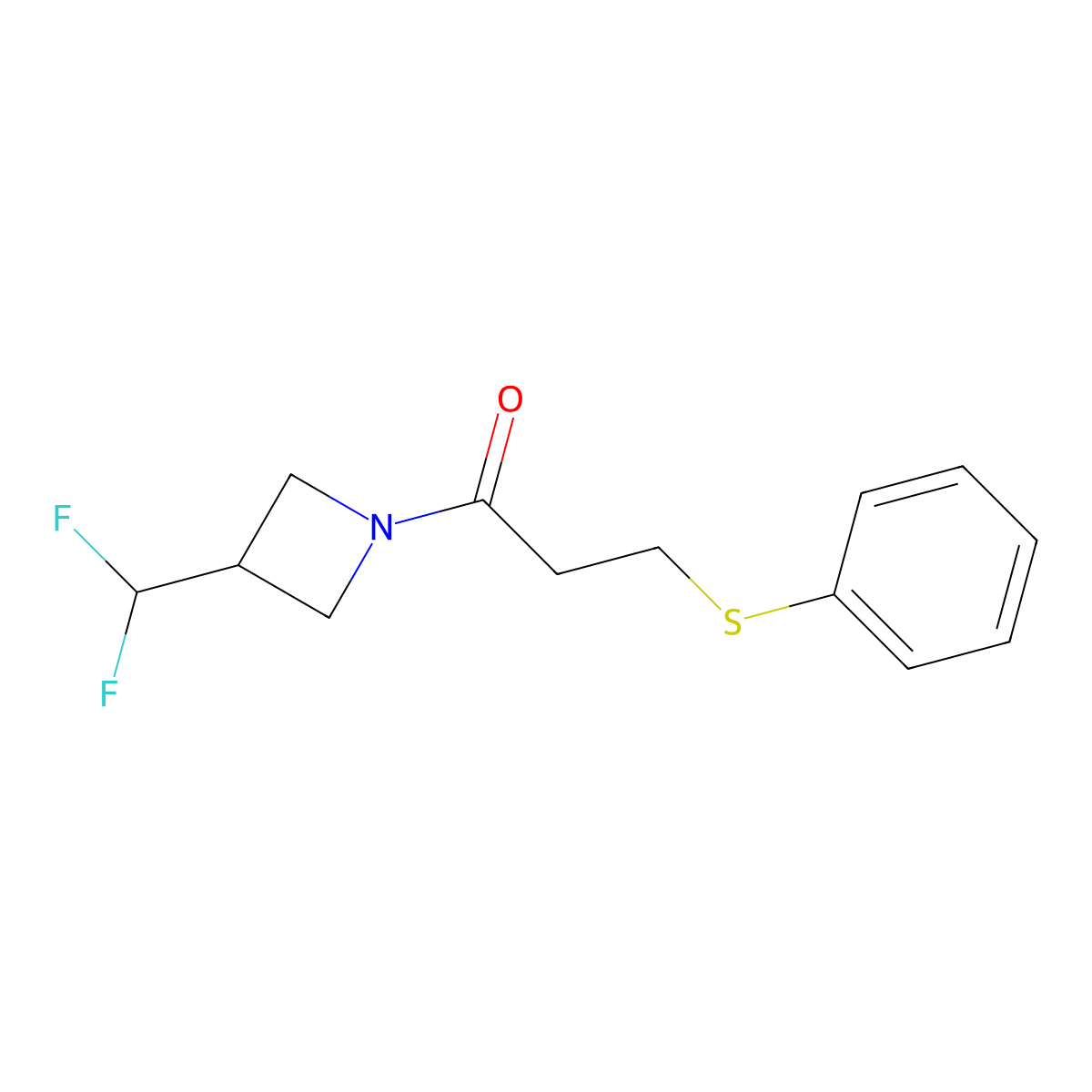 1-(3-(Difluoromethyl)azetidin-1-yl)-3-(phenylthio)propan-1-one molecular structure, CAS 2310206-51-8