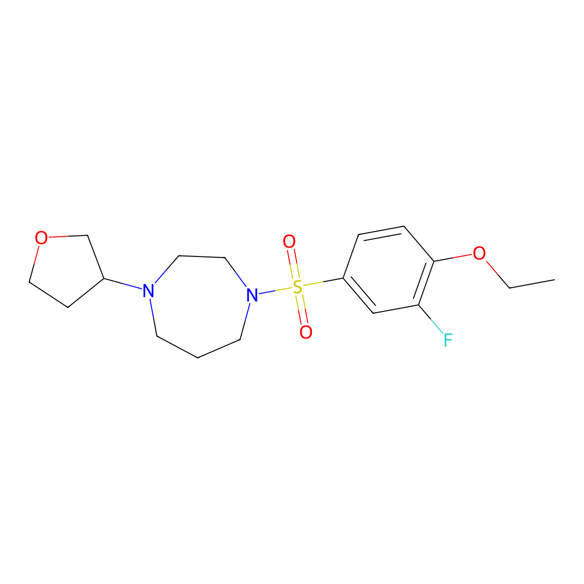 1-(4-Ethoxy-3-fluorobenzenesulfonyl)-4-(oxolan-3-yl)-1,4-diazepane molecular structure, CAS 2310206-87-0