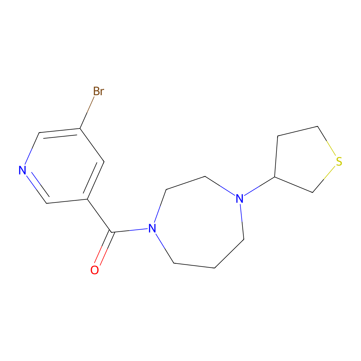 1-(5-Bromopyridine-3-carbonyl)-4-(thiolan-3-yl)-1,4-diazepane molecular structure, CAS 2310207-06-6