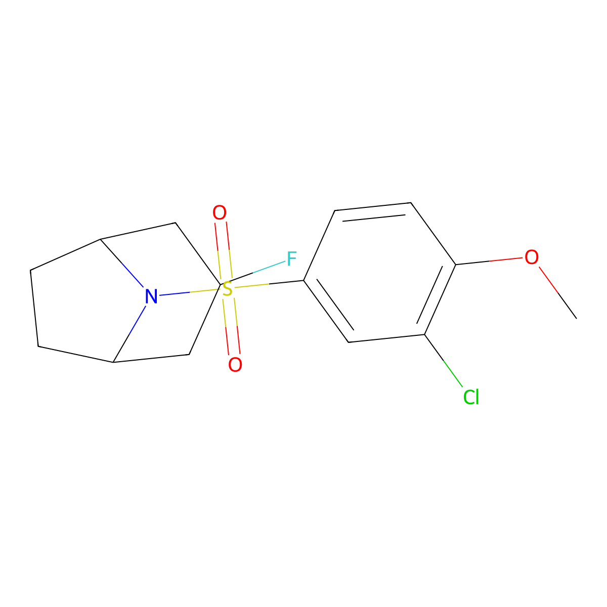8-(3-Chloro-4-methoxybenzenesulfonyl)-3-fluoro-8-azabicyclo[3.2.1]octane molecular structure, CAS 2310207-76-0