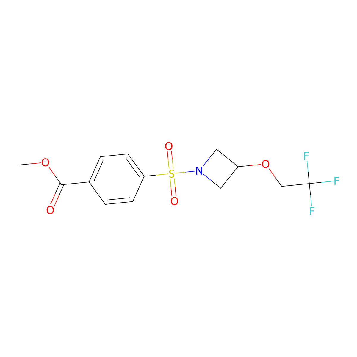 Methyl 4-{[3-(2,2,2-trifluoroethoxy)azetidin-1-yl]sulfonyl}benzoate molecular structure, CAS 2310207-86-2